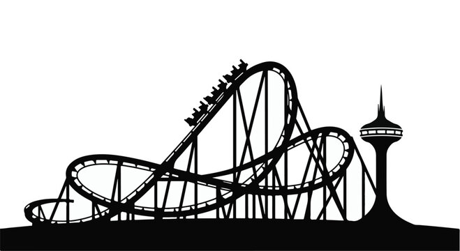 Thrilling roller coaster ride with passengers enjoying the exhilarating adventure