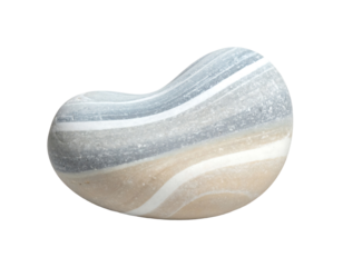 Smooth Pebble with Gradient Tones on a Neutral Background