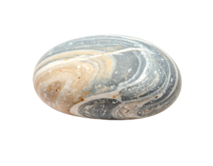 Smooth Pebble on White Background with Soft Gradients
