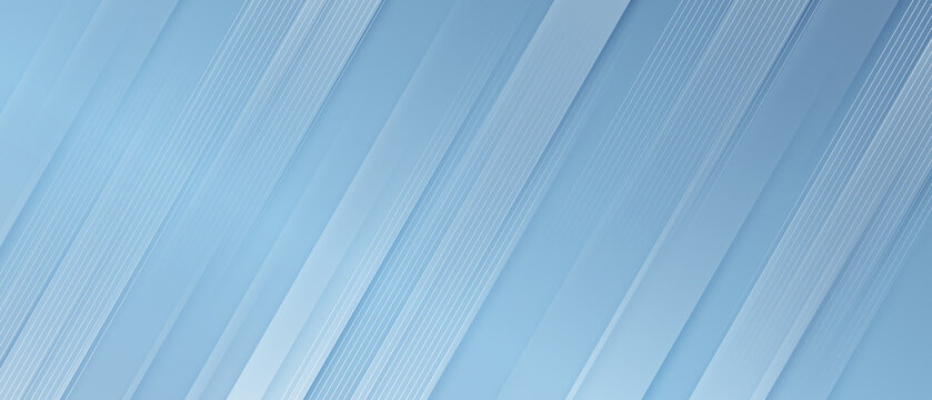 abstract blue banner background with diagonal lines and shapes