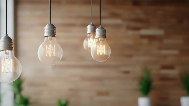 Vintage light bulb hanging light filament bulb pendant light warm lighting wooden wall warm vintage