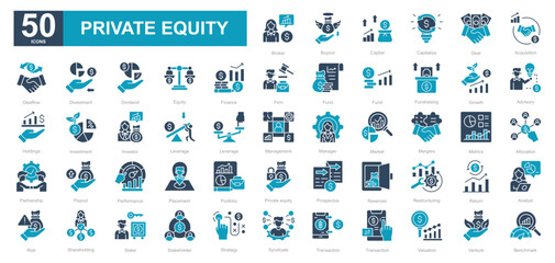 Private equity dualtone iconset