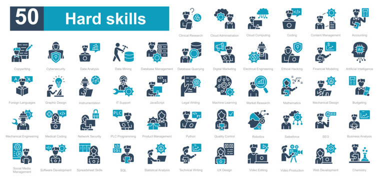 Hard skills dualtone iconset