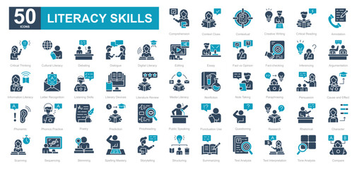 Literacy Skills dualtone iconset