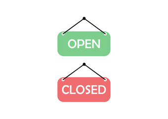 Modern Open Close Sign Board PNG Vector Illustration