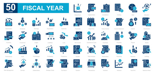 Fiscal Year dualtone iconset