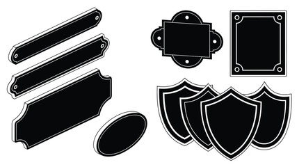 A collection of black and white vector shapes on a white background editable vector file