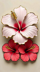 Naklejka premium 3d Hibiscus flower