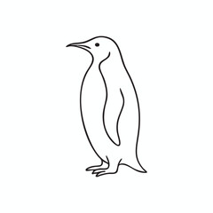 Naklejka premium Penguin line drawing