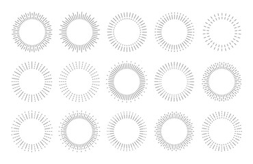 抽象的な放射状の光線、集中線、サンバーストフレーム