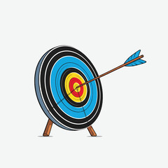 Archery  – Target, Bullseye, Arrow, and Archery Equipment Vector 