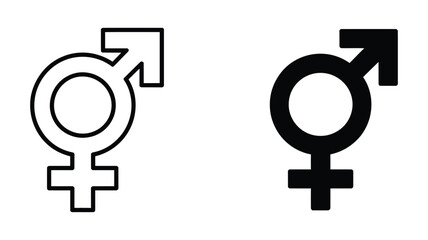 Gender identity symbol showing combined male and female signs, representing transgender, non-binary, or gender fluid concepts, on a clean background.