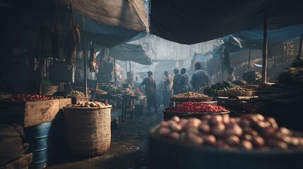 traditional market view