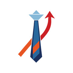 Business Tie with Upward Trending Arrows and Growth Concept Keywords: tie, business, finance