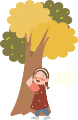 Kid playing hide and seek