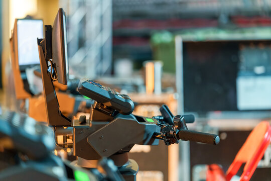 Industrial remote control for technical cameras on the stage, allowing precise operation during concerts and live events