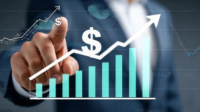 Business growth strategies and financial analysis in a corporate setting showcased through data visualization