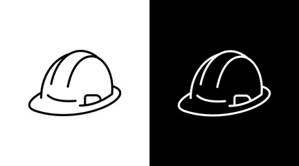 Safety Helmet White Icon Set Design