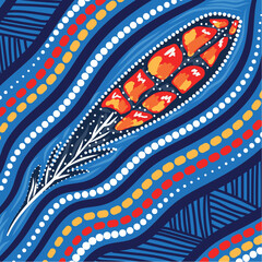 An Aboriginal-inspired design depicting a vibrant flower artwork