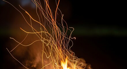 Captivating Fire Sparks in the Night - A Dance of Light.
