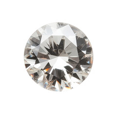 A stunning. round-cut diamond glistens under bright light. its brilliant facets and clarity. perfect for jewelry advertisements or luxury product promotions