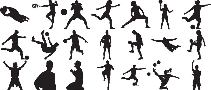 Hand made Collection of diverse sport silhouettes vector illustrations of athletes in action great for sports-themed designs By Adobe Illustrato
