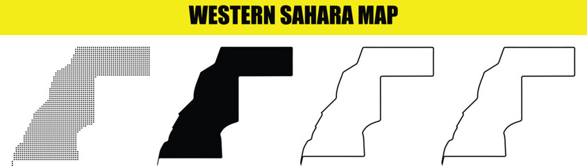 Hand made Western Sahara map outline simple vector illustration for geographic and political themes By Adobe Illustrator