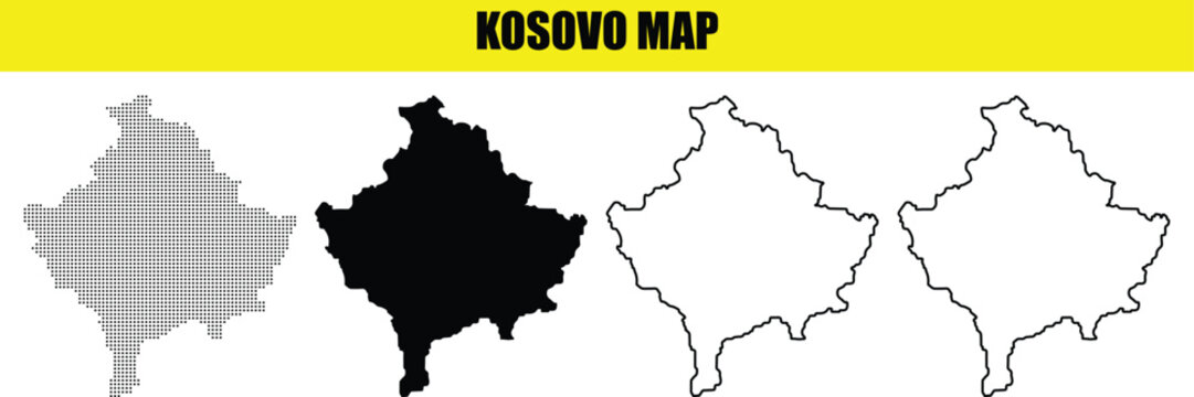 Hand made Kosovo map set vector illustration in different styles for infographic and geographic representation By Adobe Illustrator