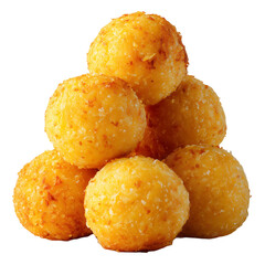 Indian sweet ladoo balls made of flour and ghee on transparent white background 