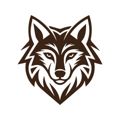 Fototapeta premium A fierce wolf head mascot logo rendered in a bold, graphic vector illustration style. This powerful symbol is perfect for a sports team or brand identity