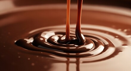 Decadent Chocolate Delight - A Close-Up of Molten Chocolate Pouring.