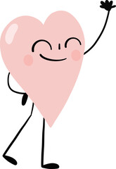 illustration of heart cute cartoon say hi