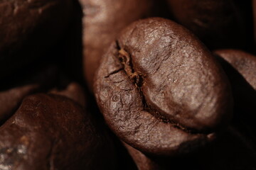 Isolated of coffee bean, Brown roasted coffee beans seeds isolated, coffee bean isolate, white background, bean isolated on white