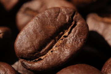 Isolated of coffee bean, Brown roasted coffee beans seeds isolated, coffee bean isolate, white background, bean isolated on white