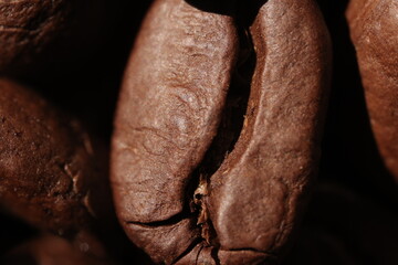 Isolated of coffee bean, Brown roasted coffee beans seeds isolated, coffee bean isolate, white background, bean isolated on white