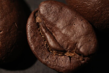 Isolated of coffee bean, Brown roasted coffee beans seeds isolated, coffee bean isolate, white background, bean isolated on white