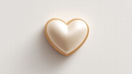 Fototapeta premium Golden heart on a white background