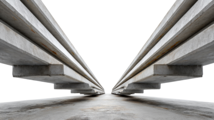 Concrete beam structures in Architectural style : A low-angle perspective presents the striking architectural lines of concrete beam structures, creating a sense of visual depth and modern aesthetic.