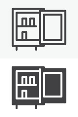 Mini bar vector icon set in line and solid different style