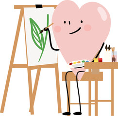 illustration of heart character drawing 