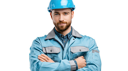 Construction Confidence: A focused construction worker embodies expertise, confidence, and reliability, ready to tackle any challenge.