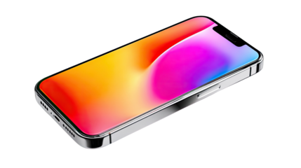 Sleek Modern Smartphone: A close-up shot of a contemporary smartphone showcases its cutting-edge design and vivid display, symbolizing connectivity and innovation.