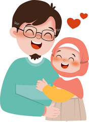 father and kid hugging