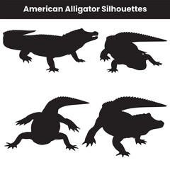 American Alligator Silhouettes