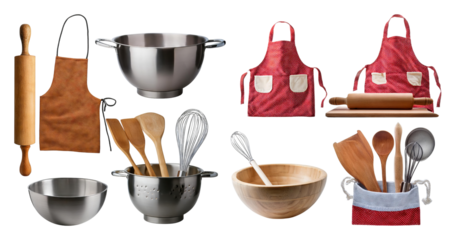 Kitchen Utensils and Cookware Collection for Culinary Enthusiasts, isolated on transparent background