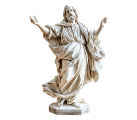 Obraz premium Elegant marble statue of a figure with outstretched arms in motion