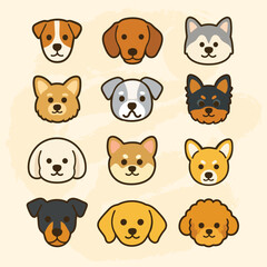 icon Dog head vector Pet Puppy