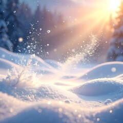 winter landscape with snow