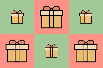 set of gift boxes vector