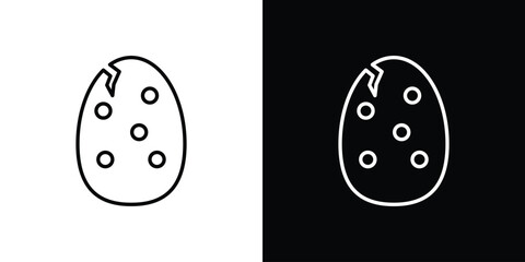 Dinosaur egg icon - stroke design. pixel perfect editable line icons